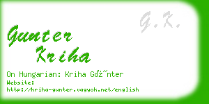 gunter kriha business card